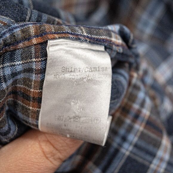 Ermenegildo Zegna Men's 2XB Button up Shirt Blue Plaid Cotton - Picture 7 of 7